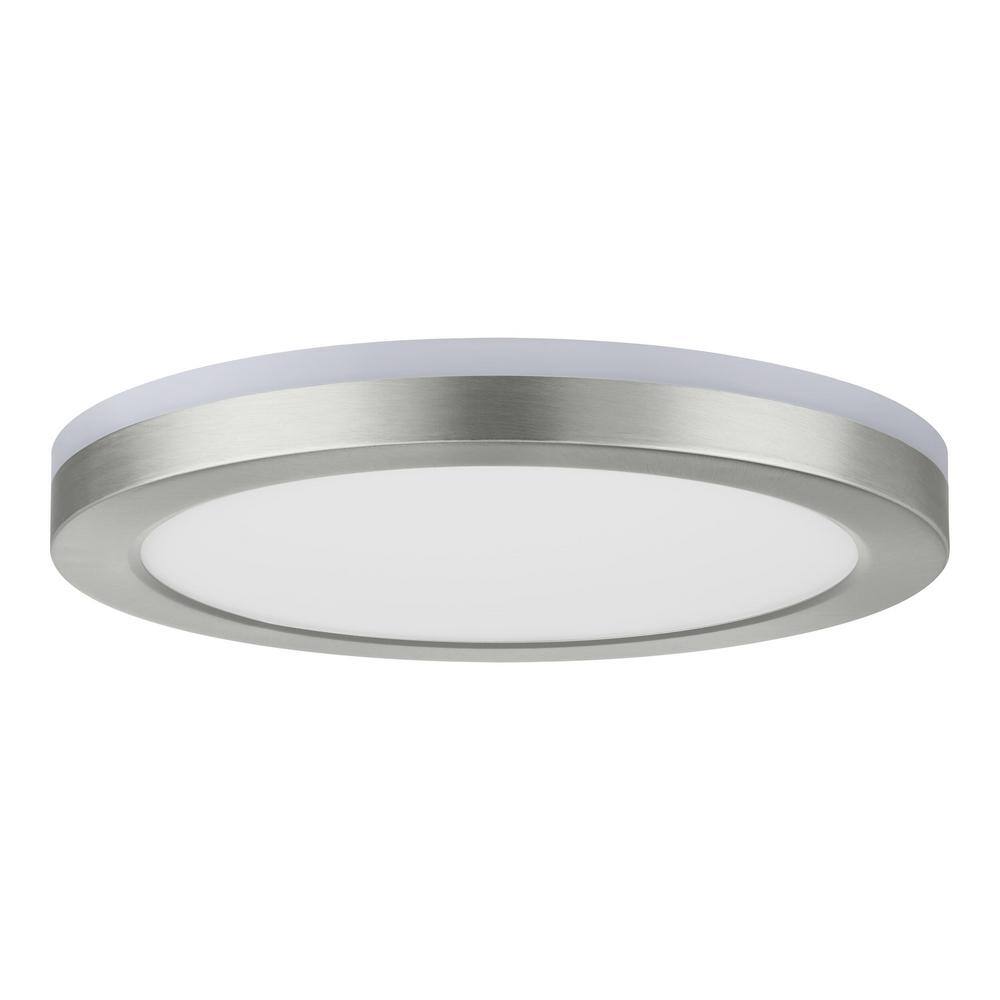 12 in. LED Flush Mount Smart CCT and RGB Selectable Brushed Nickel Finish with Night Light Powered by Hubspace - Hercitys