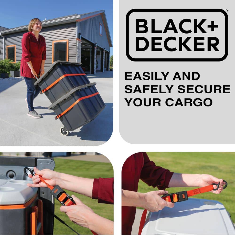 1 in. x 12 ft./1500 lbs. Break Strength Ratchet Straps (4-Pack) - Hercitys