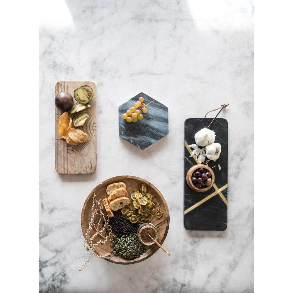 12 in. 0 fl. oz. Natural Brown Mango Wood Footed Cake Stand Serving Bowl - Hercitys