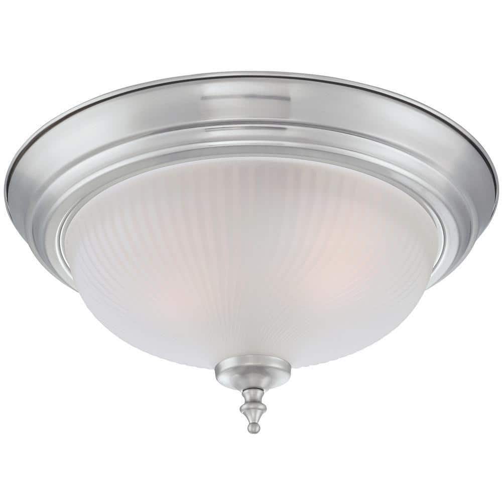 2-Light Brushed Nickel Flush Mount (2-Pack) - Hercitys