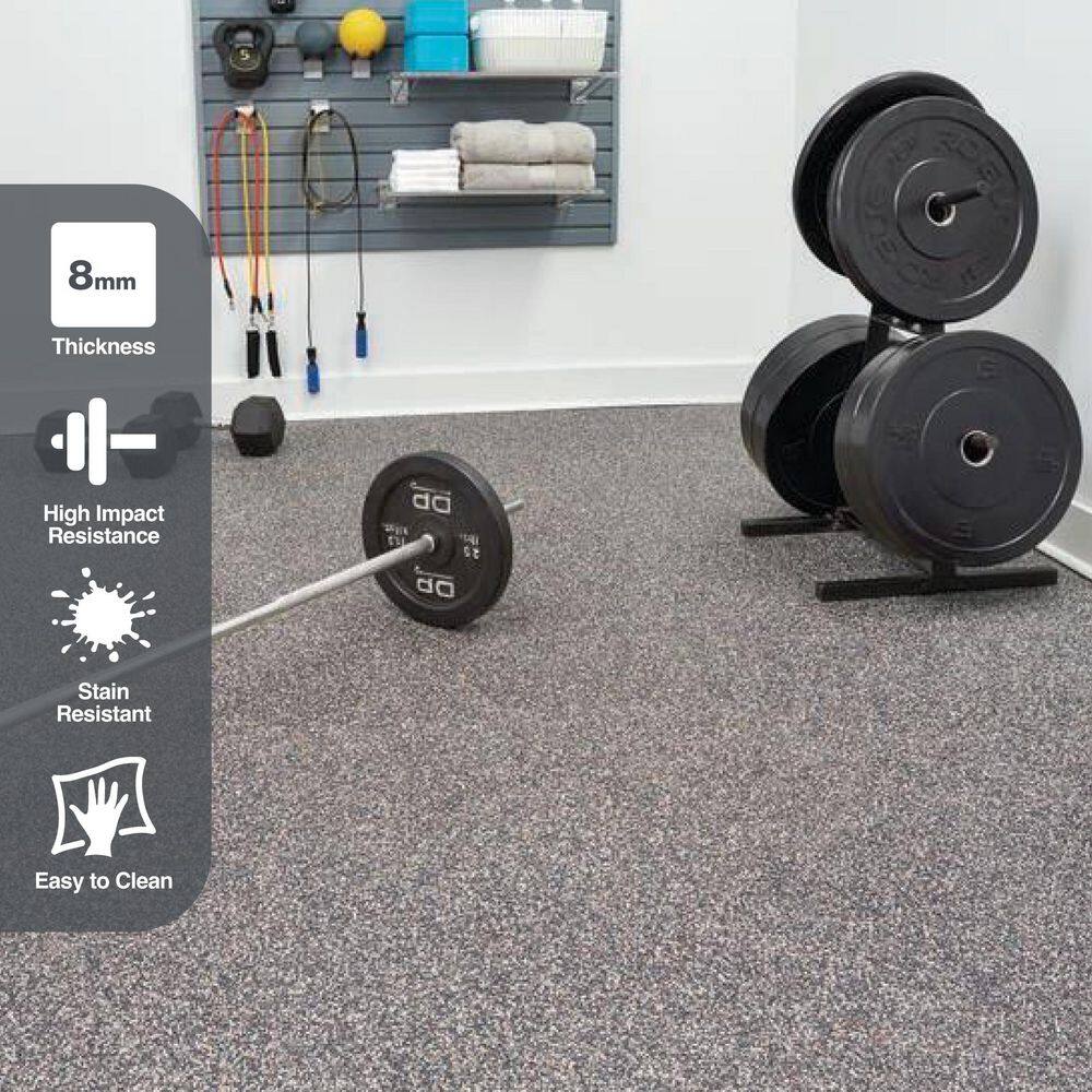 18 in. x 18 in. Rubber Gym/Exercise Flooring Tiles with Nike Grind (14.32 sq. ft.) (6-Pack) Colors will Vary - Hercitys