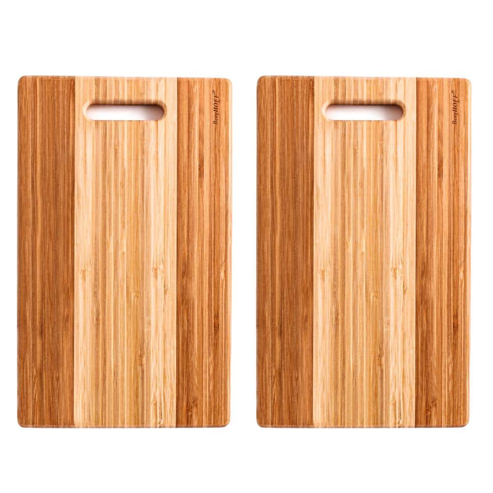 2-Piece 14 in. Rectangular Bamboo Cutting Boards, 2-Tone - Hercitys