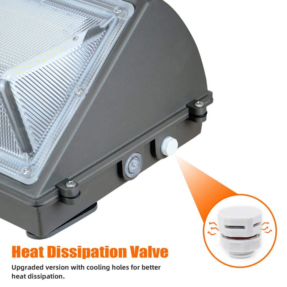 1000- Watt-Equivalent 120-277 Volt Integrated LED Bronze Dusk to Dawn Wall Pack Light, 5000K 18000LM, IP65（1-Pack） - Hercitys