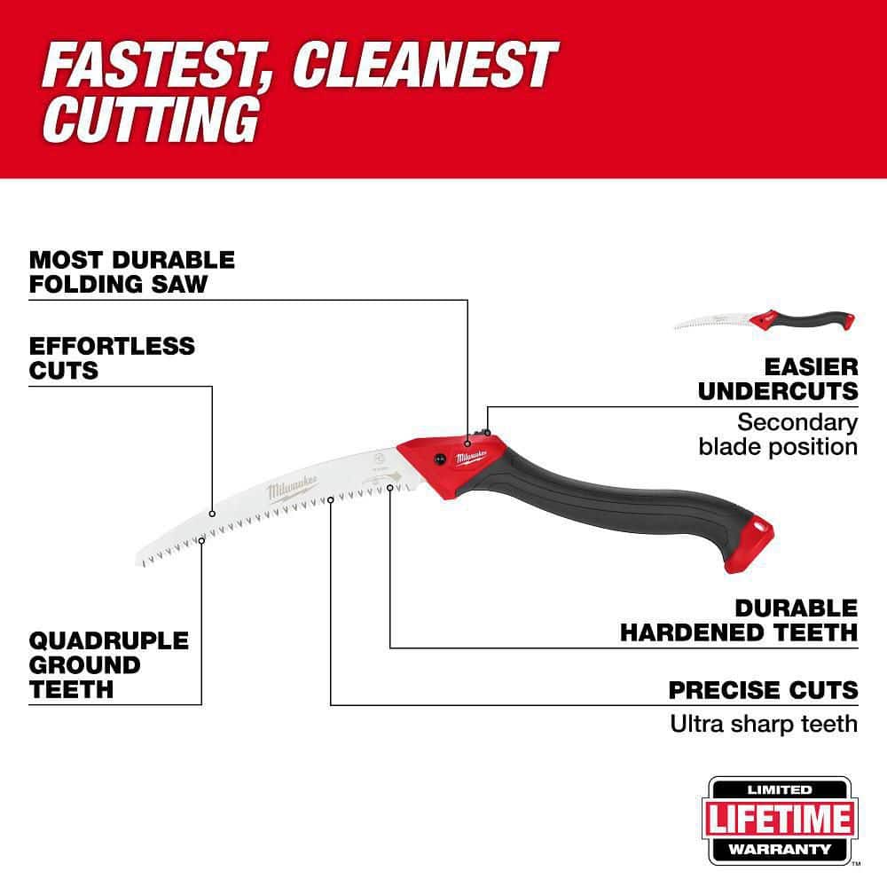 10 in. High Carbon Steel Blade Pruning Saw with Secondary Blade Position - Hercitys