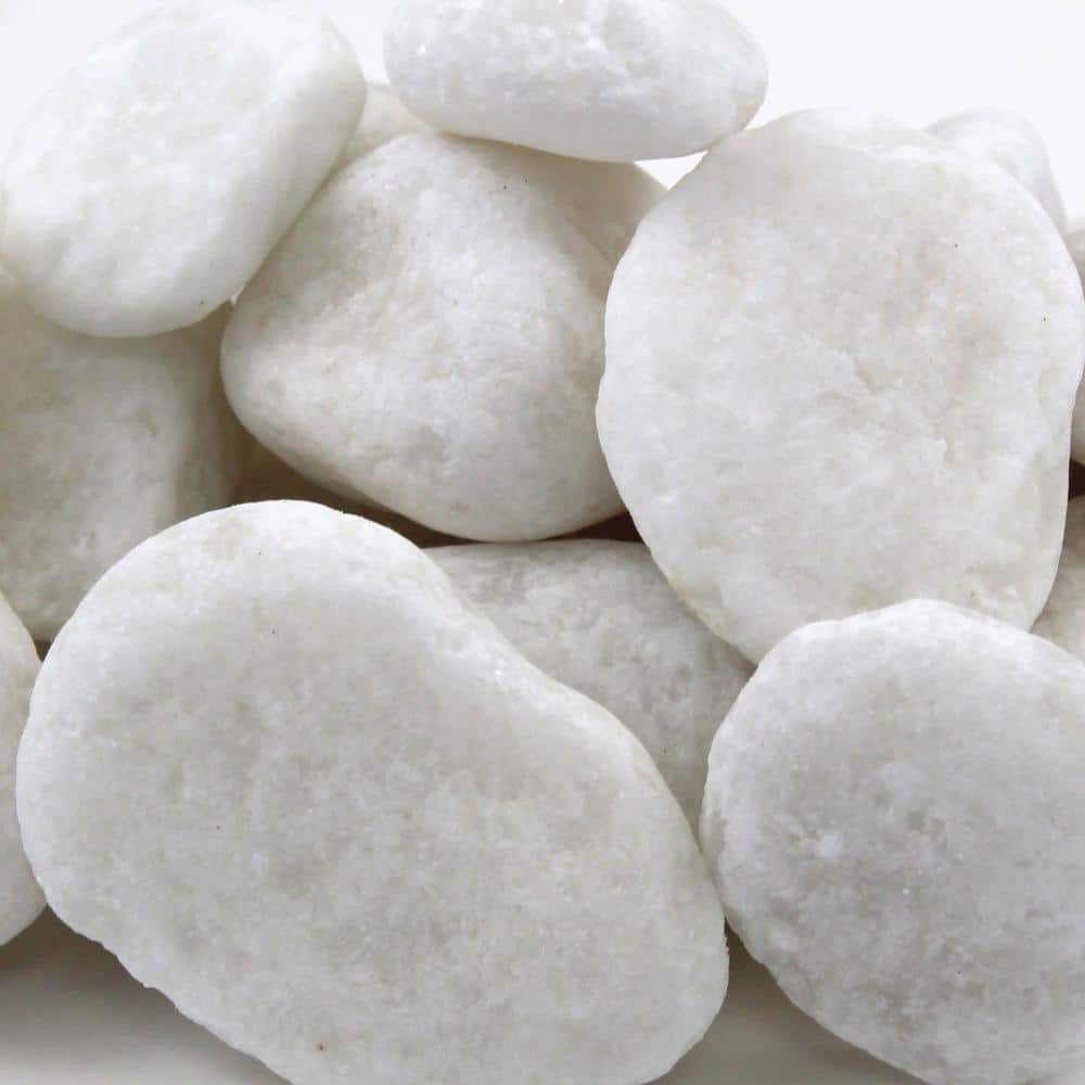 1 in. to 2 in., 20 lb. Medium Snow White Pebbles - Hercitys