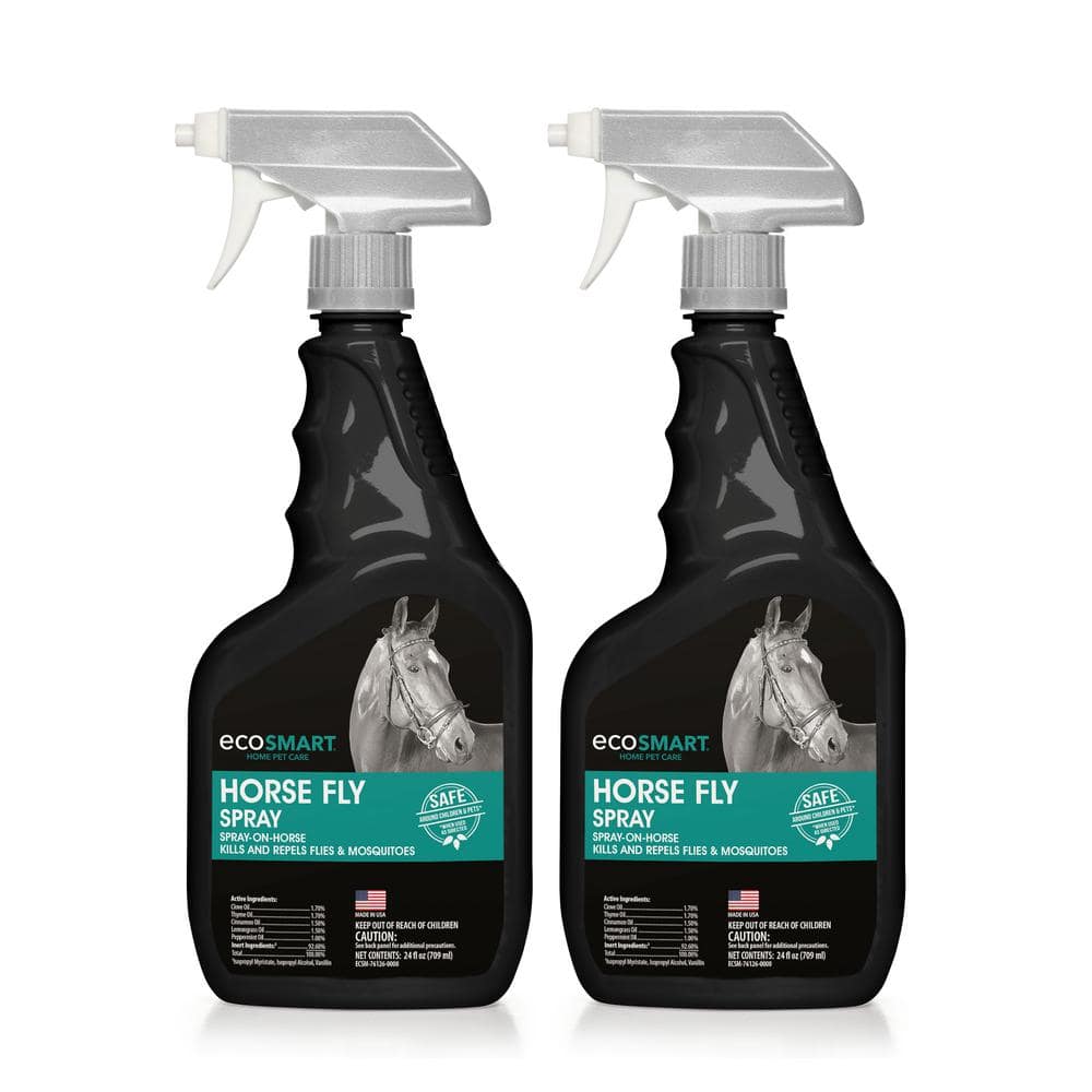 24 oz. Natural Horse Fly Repellent for Horses in Pump Spray Bottle with Plant-Based Essential Oil Ingredients (2-Pack) - Hercitys