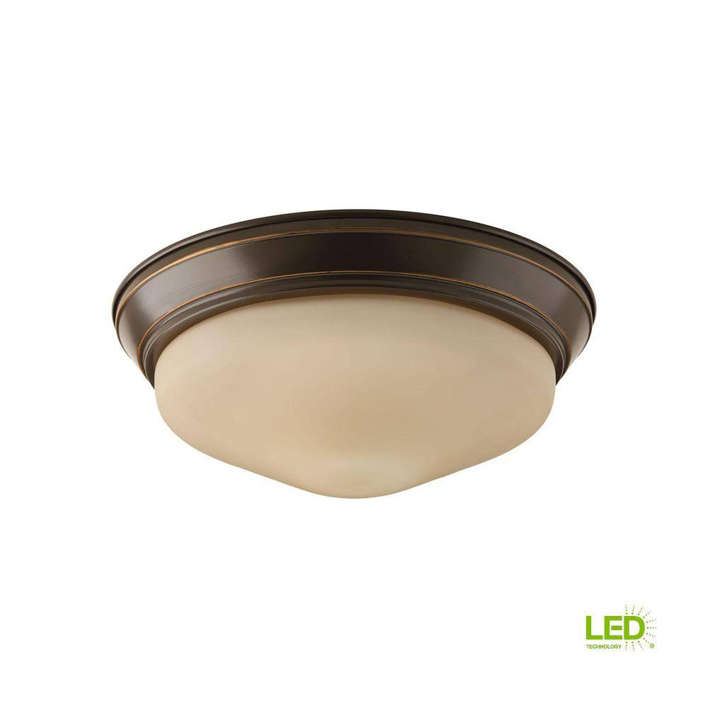 11 in. 1-Light Antique Bronze Integrated LED Flush Mount - Hercitys