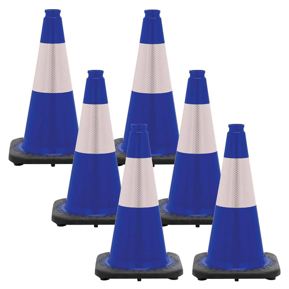 18 in. Traffic Blue Reflective Traffic Cones - Hercitys