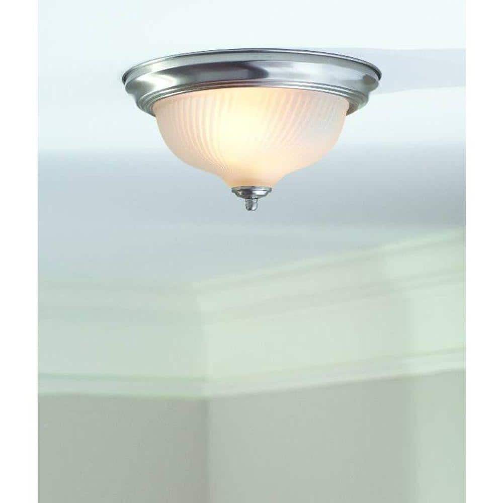 11 in. 2-Light Brushed Nickel Flush Mount (8-Pack) - Hercitys