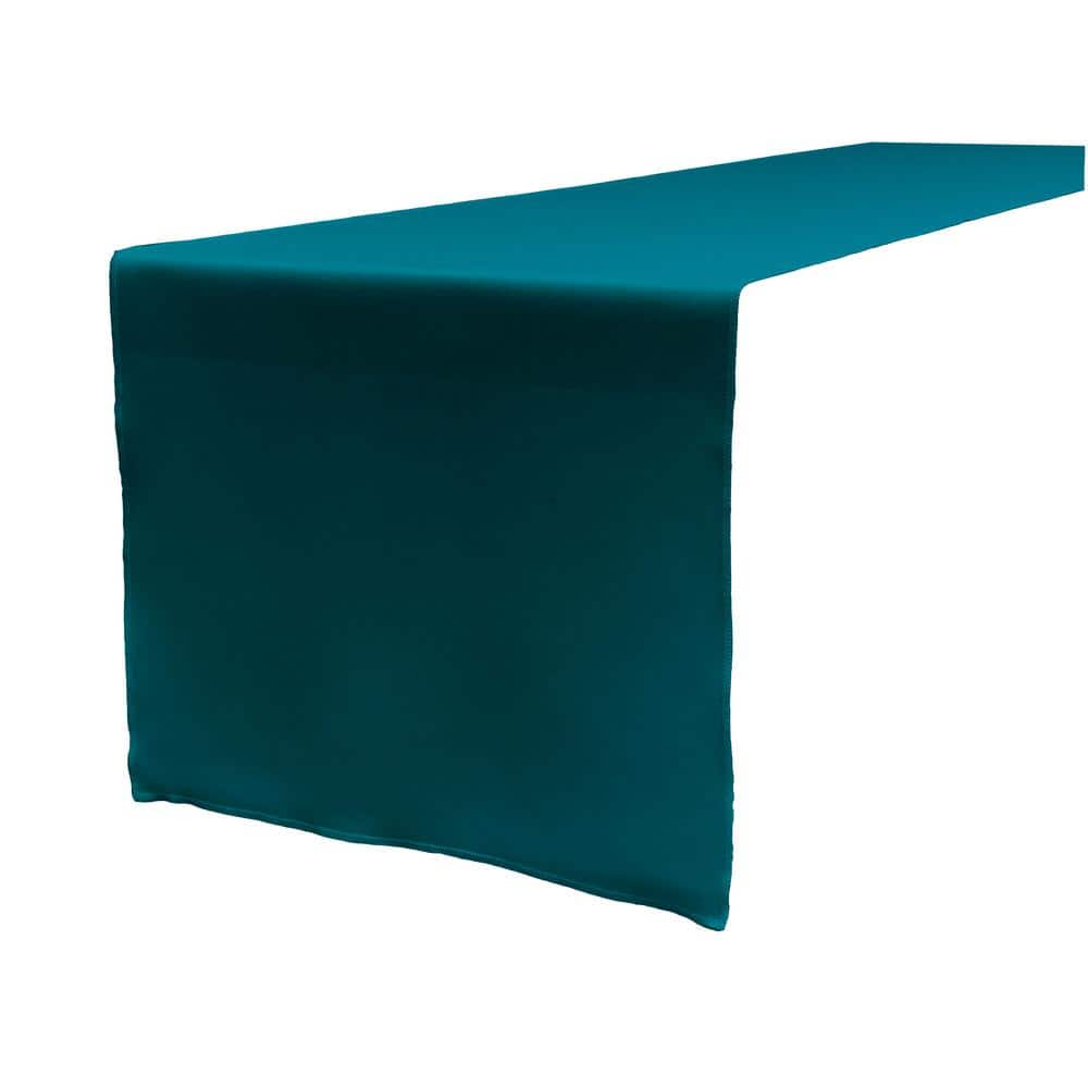 14 in. x 108 in. Dark Teal Polyester Poplin Table Runner - Hercitys