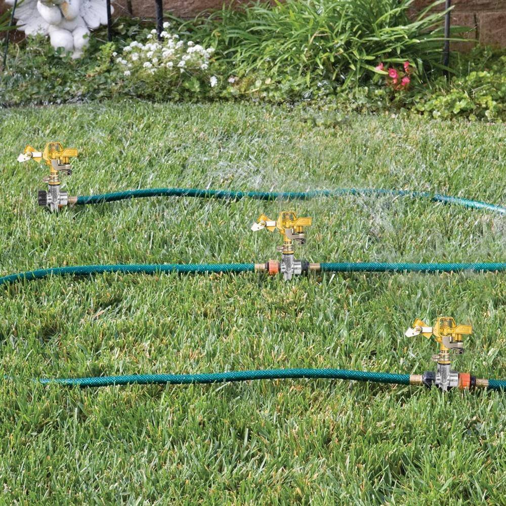 5800 sq. ft. Pulsating Sprinkler with Brass Head and Spike Base (2 Pack) - Hercitys