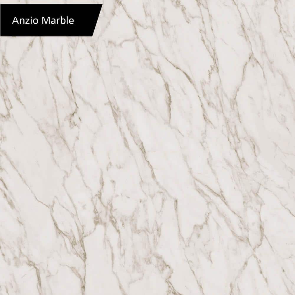10 ft. Straight Laminate Countertop in Textured Anzio Marble with Waterfall Edge and Integrated Backsplash - Hercitys