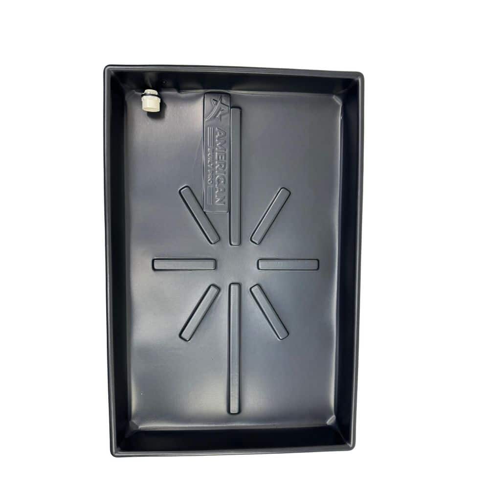 36 in. x 23 in. Heavy-Duty HDPE HVAC Condensate Drain Pan with Drain Hose Adapter - Hercitys