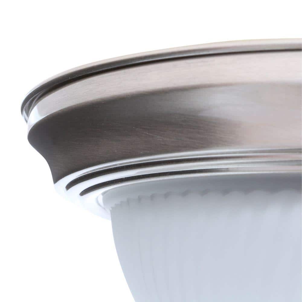 11 in. 2-Light Brushed Nickel Flush Mount (8-Pack) - Hercitys