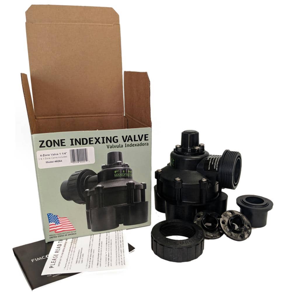 1-1/4 in. Mini 4 Outlet Indexing Irrigation Valve with 2, 3 and 4 Zone Cams - Hercitys