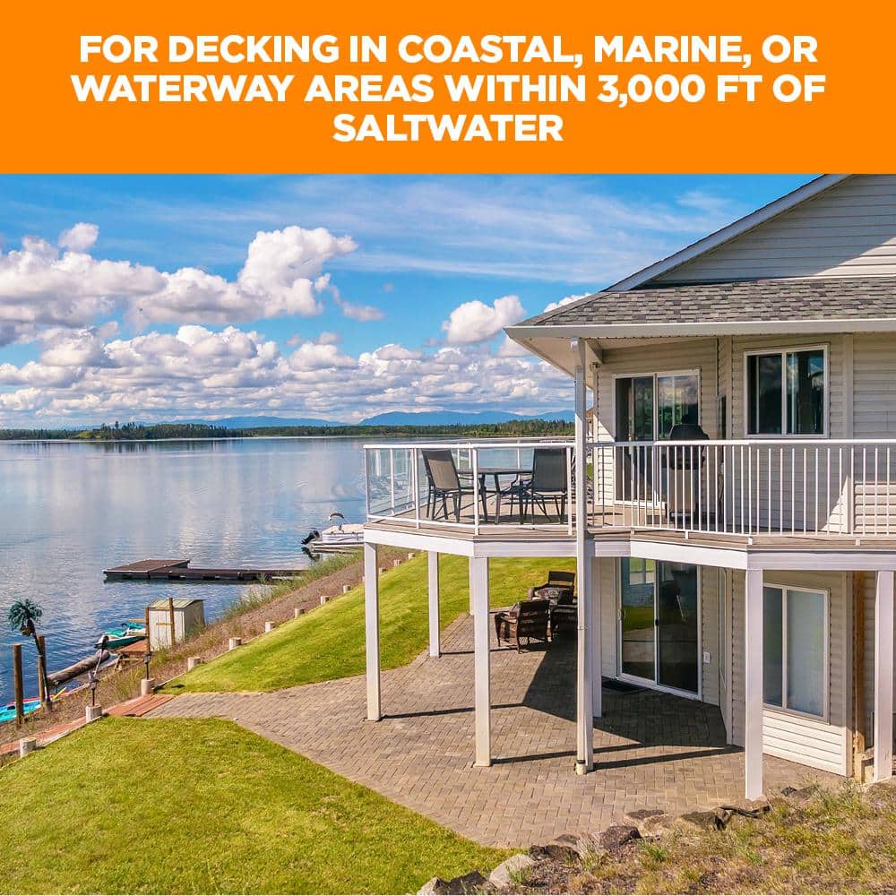 #10 2-1/2 in. 316 Stainless Steel Star Drive Gray Composite Deck Screws (350-Count) - Hercitys