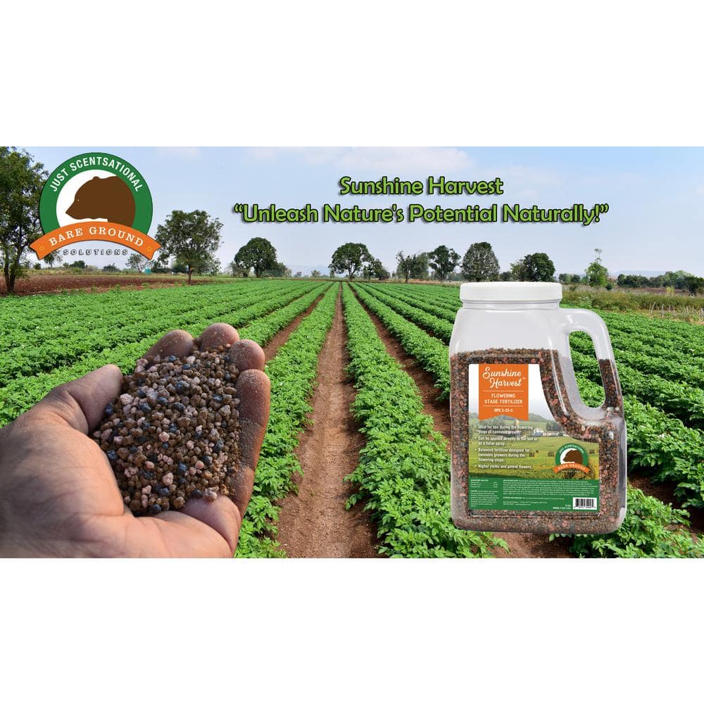 12 lbs. Jug Sunshine Harvest Ganja Grower’s Flowering Stage Fertilizer NPK 5-25-5 - Hercitys