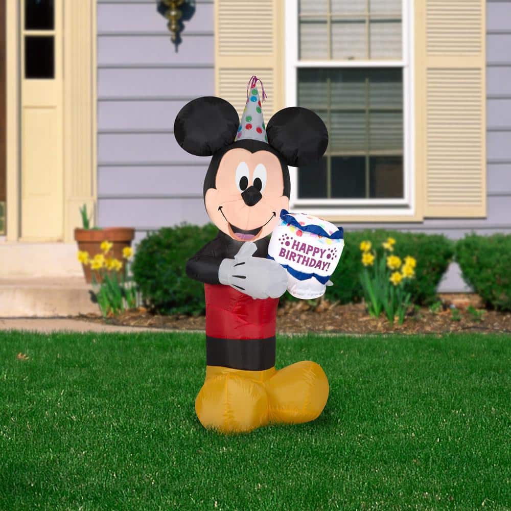 3.5 ft. Tall Airblown Mickey with Birthday Cake - Hercitys