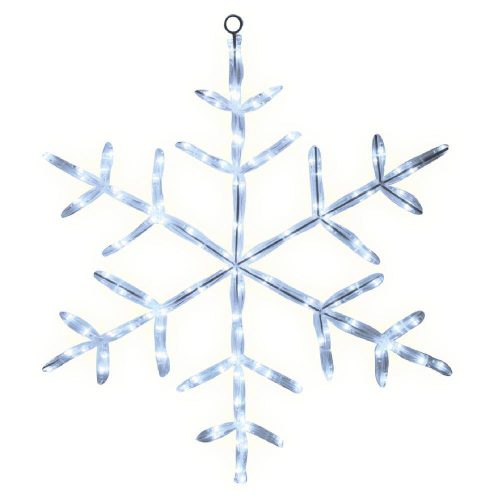 18 in. 90-Light Pure White LED Tube Light Snowflake - Hercitys