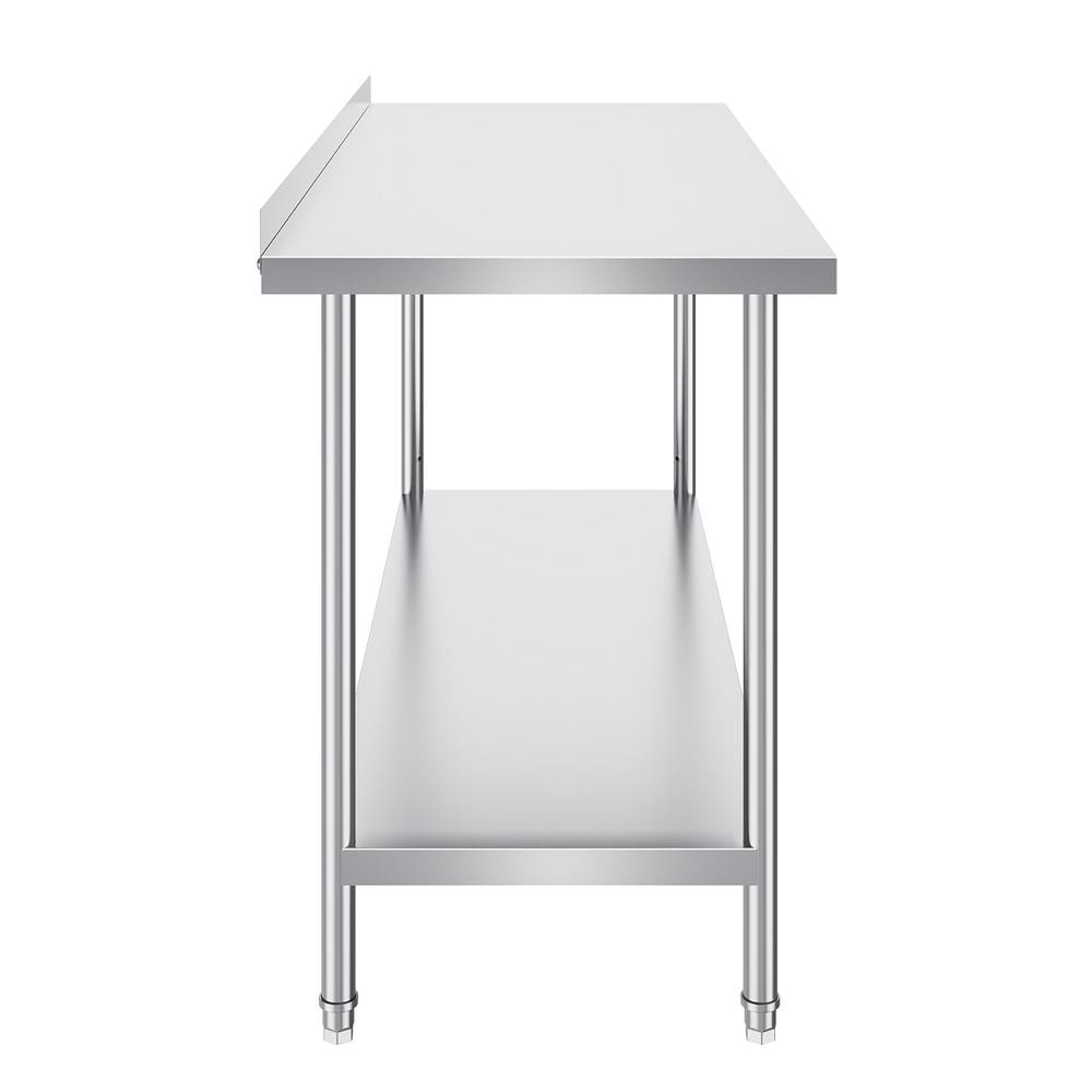 24 x 60 x 36 in. Stainless Steel Work Table, Commercial Kitchen Prep Table, Heavy Duty Work Table Adjustable Height - Hercitys