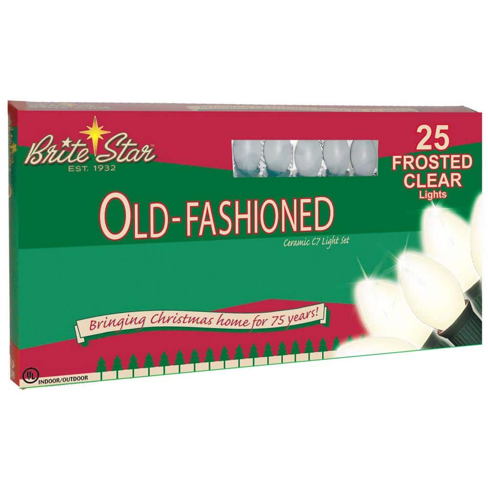 25 ft. 25-Count Old Fashioned Frosted White Incandescent Christmas String Lights - Hercitys
