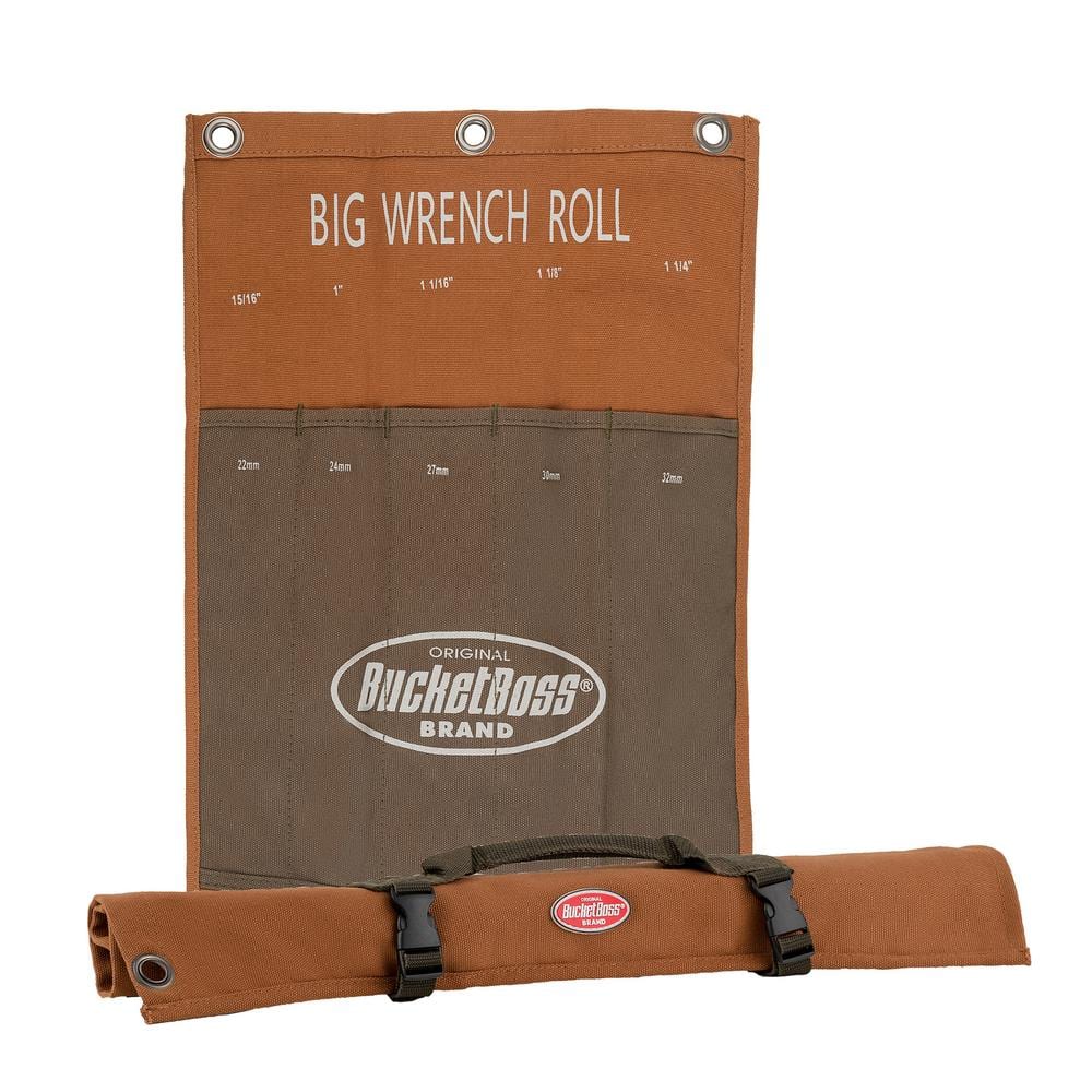14 in. Big Wrench Tool Roll with 5 Tool Bag Storage Pockets - Hercitys