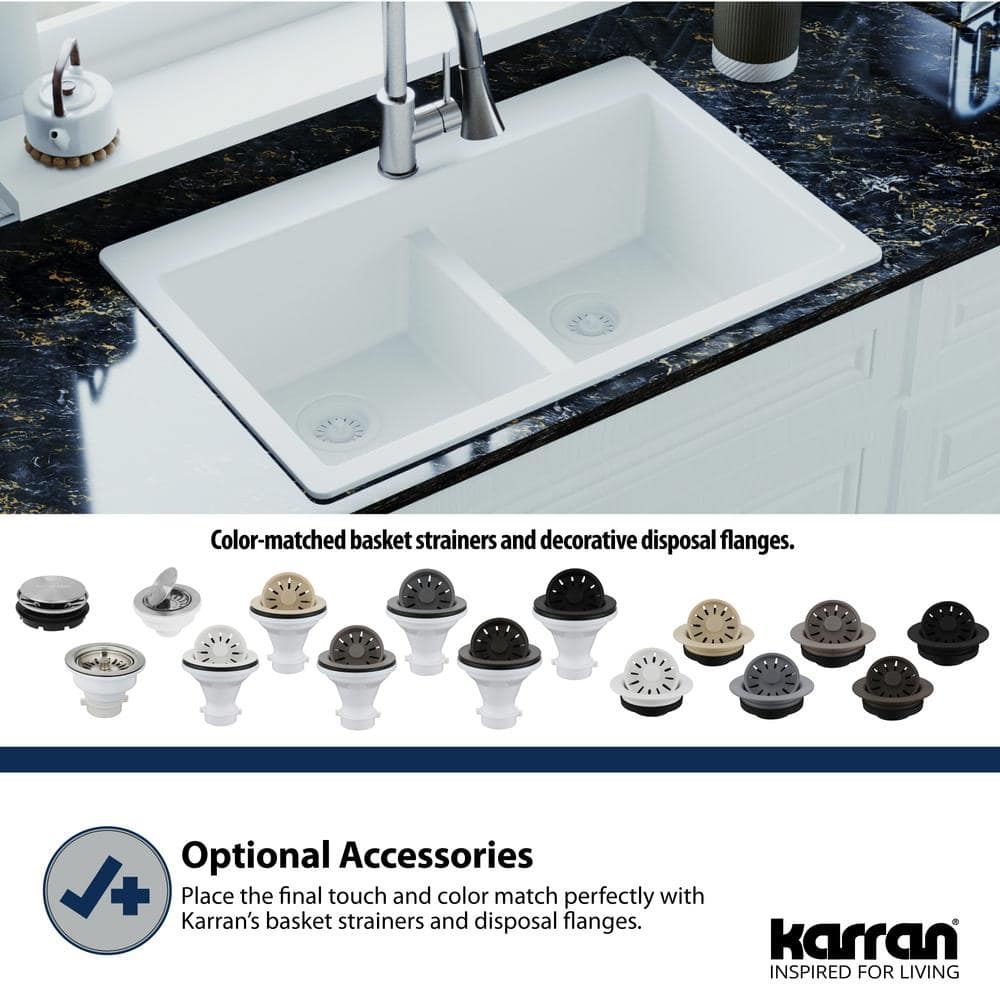 3-1/2 in. Kitchen Sink Decorative Disposal Flange in White - Hercitys