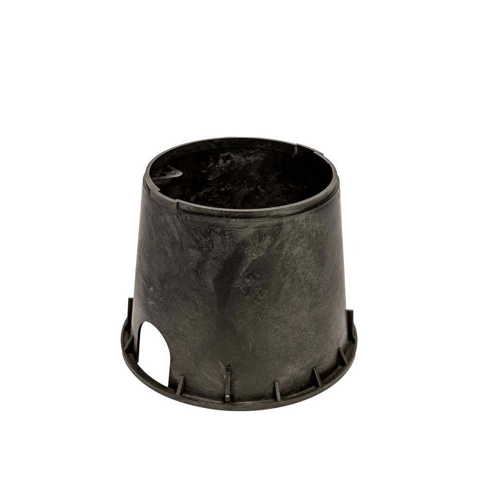 10 in. Round Irrigation Valve Box and Lid, Black Box, Green Lid - Hercitys