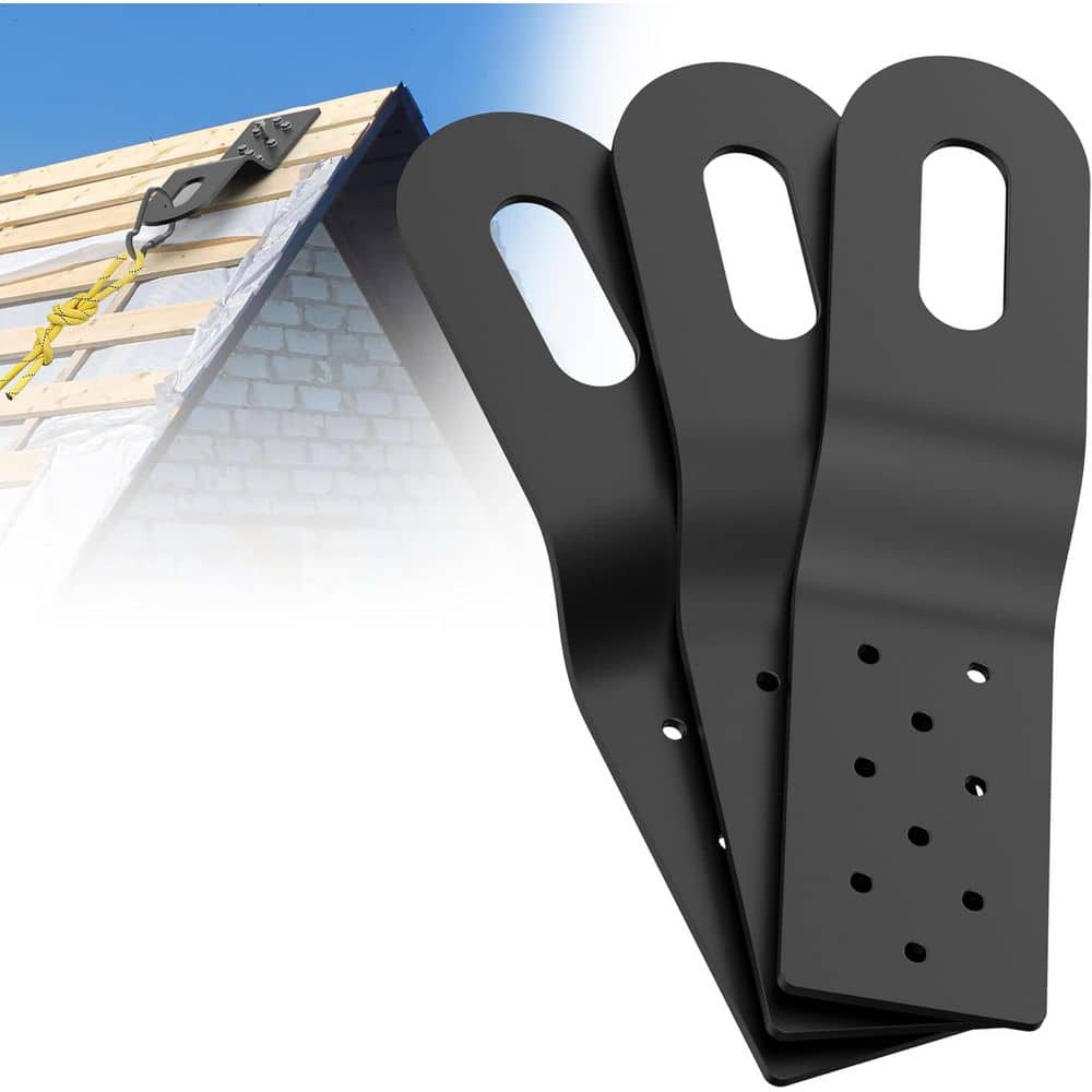 3 Pack Permanent Roof Safety Anchor for Fall Protection, Includes Roofing Harness, Safety Ropes - Hercitys