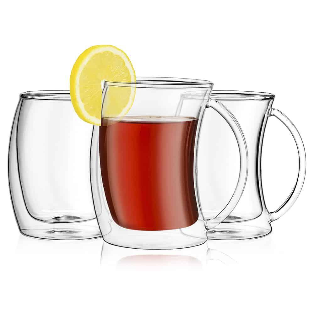 10 oz. Caleo Double Wall Glass Insulated Coffee Mug (Set of 4) - Hercitys