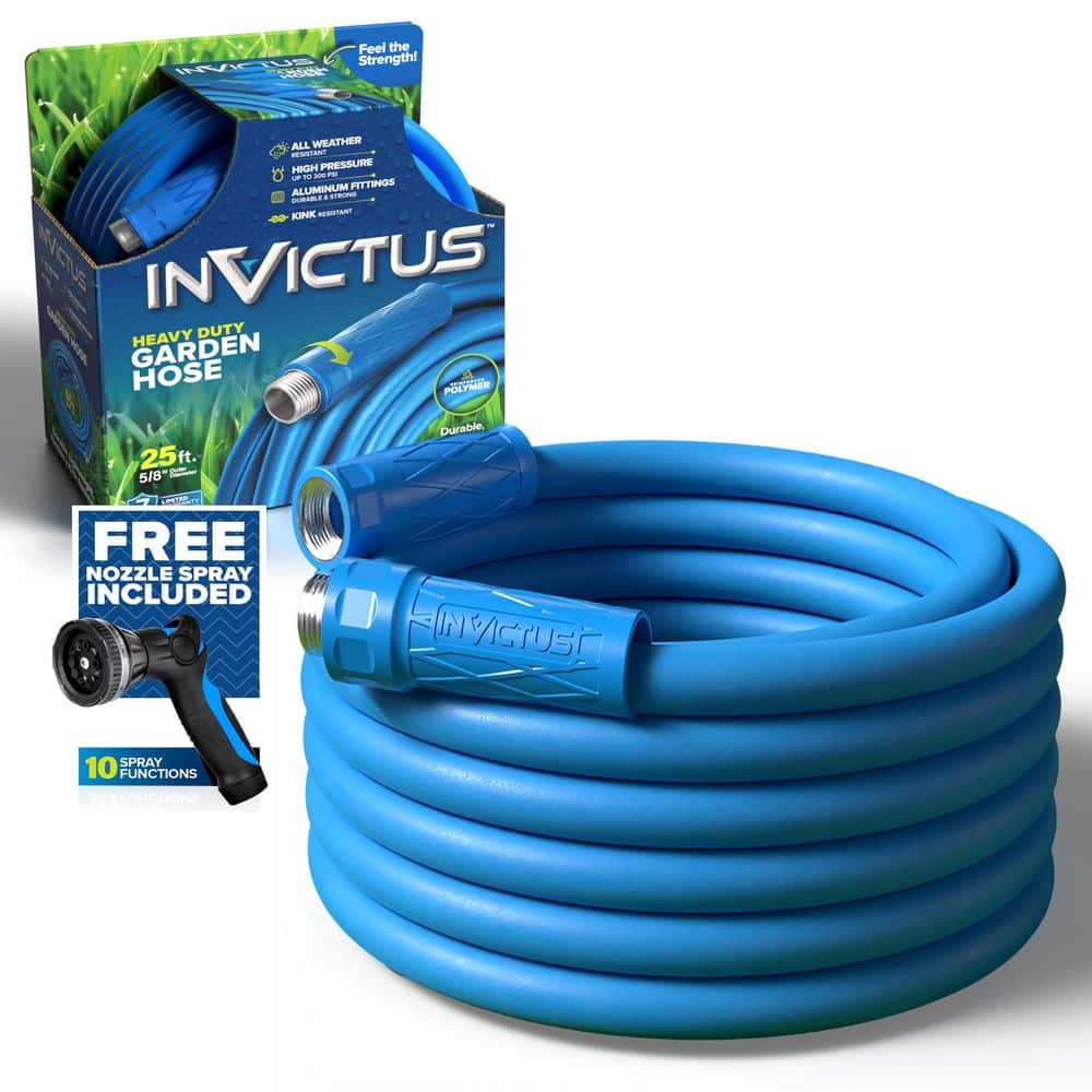 5/8 in. Outer Dia x 25 ft. Heavy-Duty Reinforced Polymer 300PSI Lightweight Kink and Weather Resistant Garden Hose - Hercitys