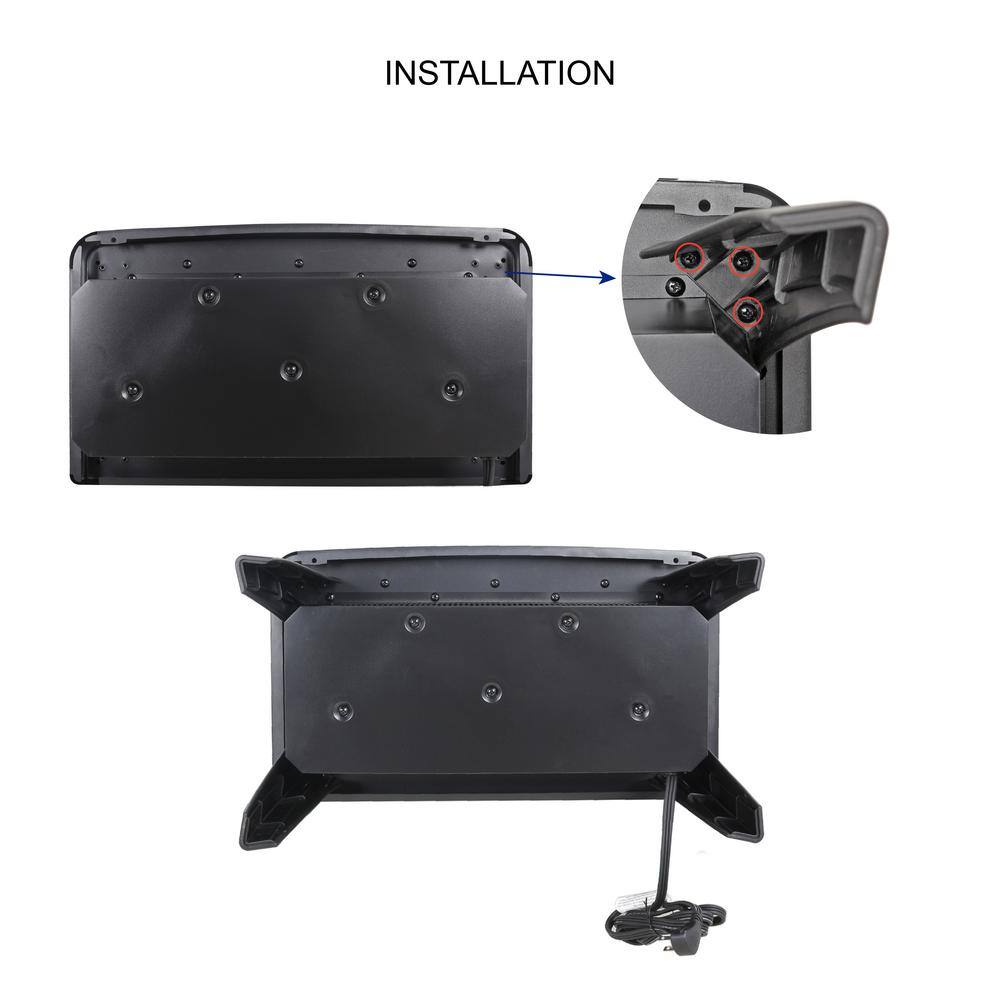 10 in. Freestanding Electric Infrared Quartz Fireplace Stove with Remote Control - Hercitys