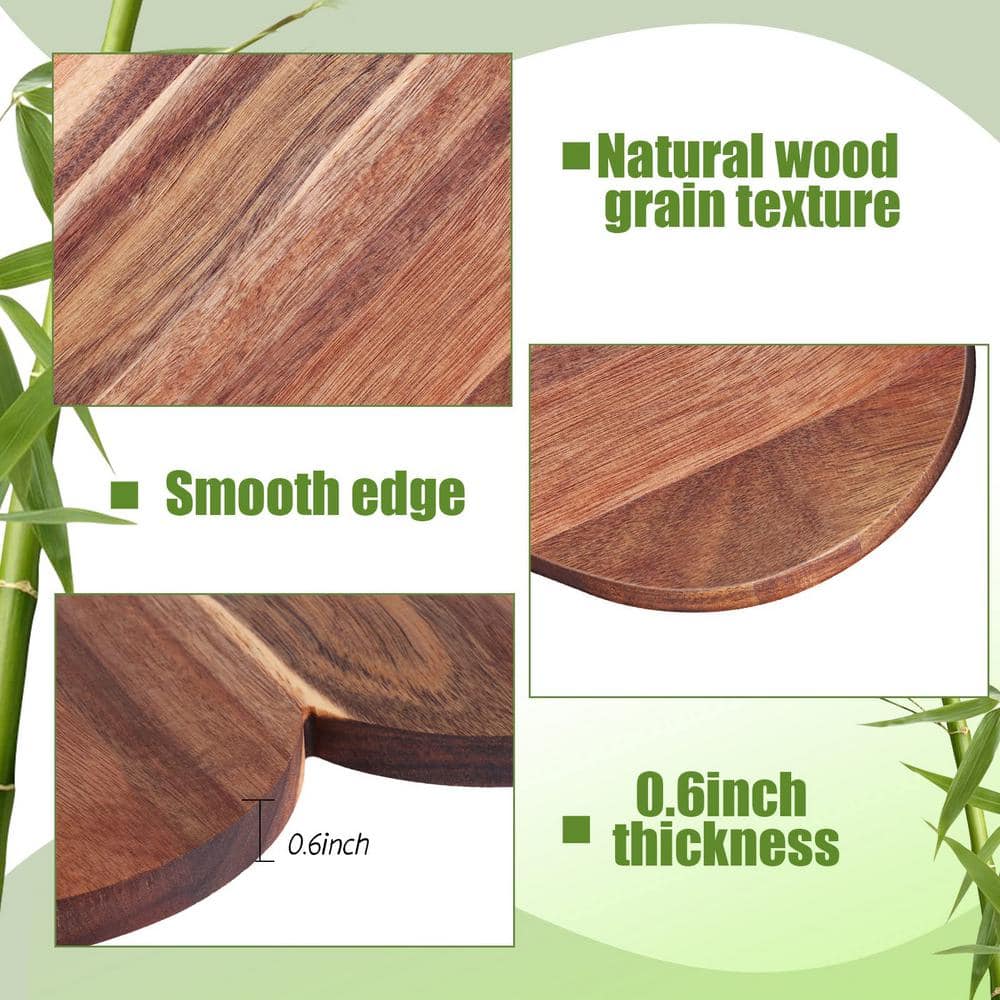 1-Piece Acacia Wood Heart Shaped Cutting Board Charcuterie and Cheese Board Gift-Ready (Classic Style) - Hercitys