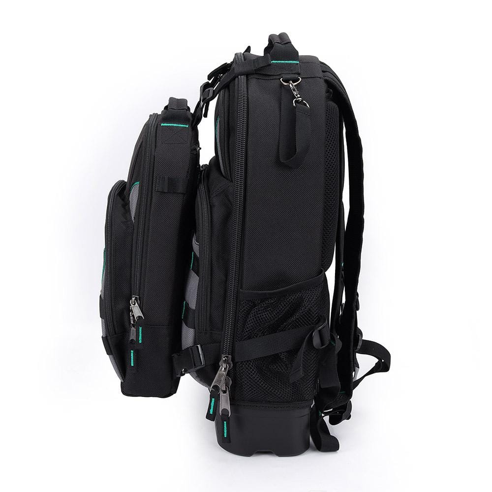 14.37 in. W 27 Total Pockets Black Fabric Electrical and HVAC Technician’s Backpack with Pockets (1 Each) - Hercitys
