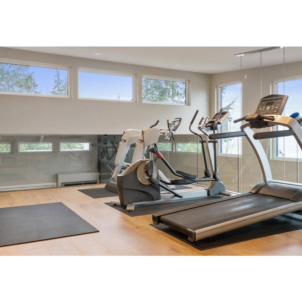 4 ft. x 6 ft. x 0.275 in. Black Rubber Fitness Utility Mat (24 sq. ft.) - Hercitys