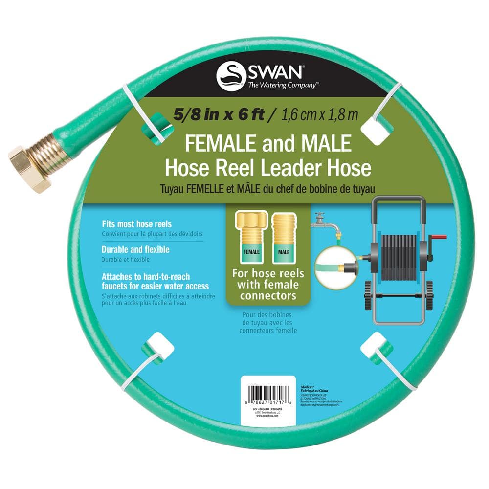 5/8 in. x 6 ft. Light Duty Female and Male Hose Reel Leader Hose - Hercitys