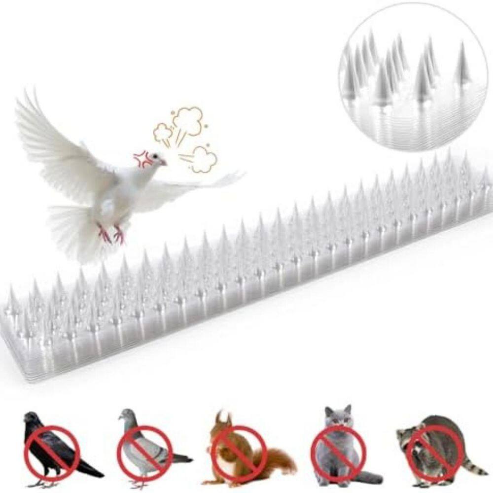 20-Pack Bird Spikes Plastic Bird Deterrent Spikes Bird Nest Preventer Keep Cats/Dogs Away Plastic Mats with Spikes - Hercitys
