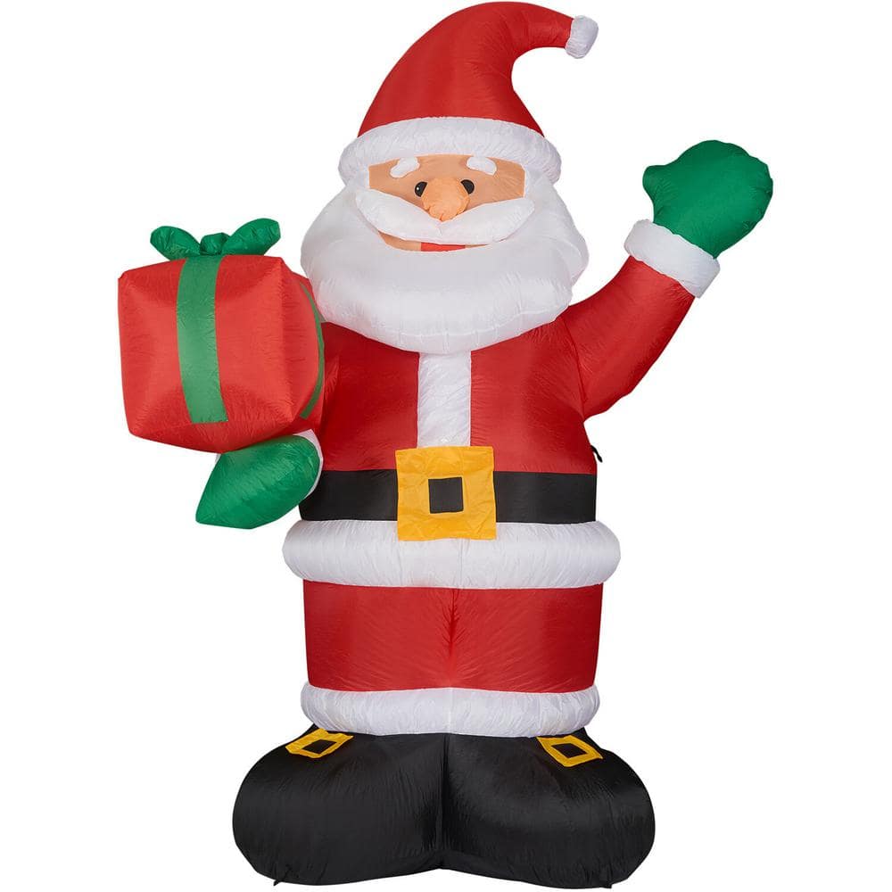 10 ft. Santa Claus with Gift Bag Christmas Inflatable with Lights - Hercitys