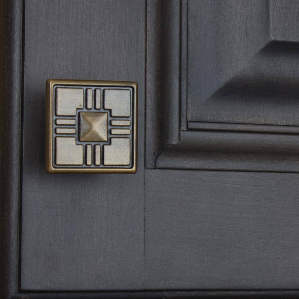 1-1/4 in. Antique Brass Craftsman Collection Square Cabinet Knobs (10-Pack) - Hercitys