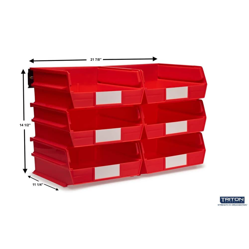 14.5 in. H x 22 in. W x 10.875 in. D Red Plastic 6-Cube Organizer - Hercitys