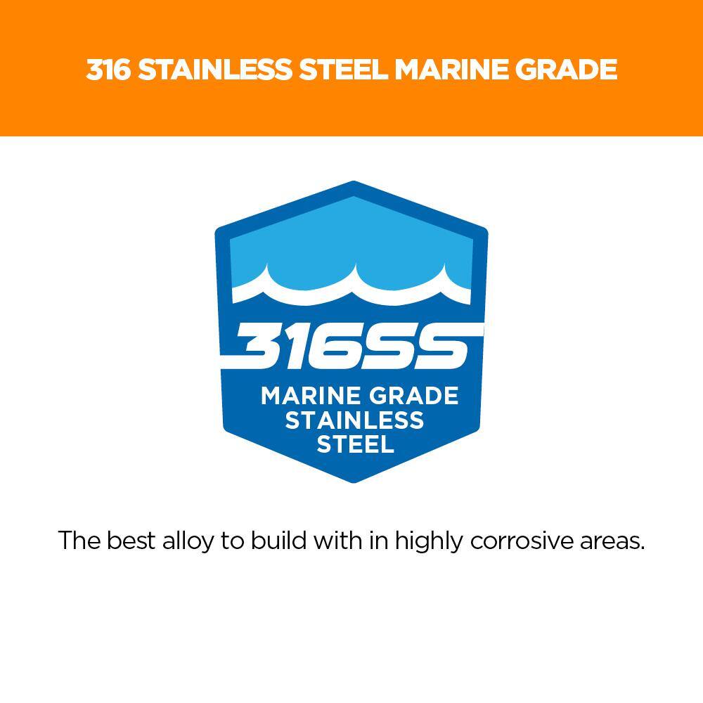 1-5/8 in. #8 316 Stainless Steel Sand Premium Star Drive Trim Screws (100-Count) - Hercitys