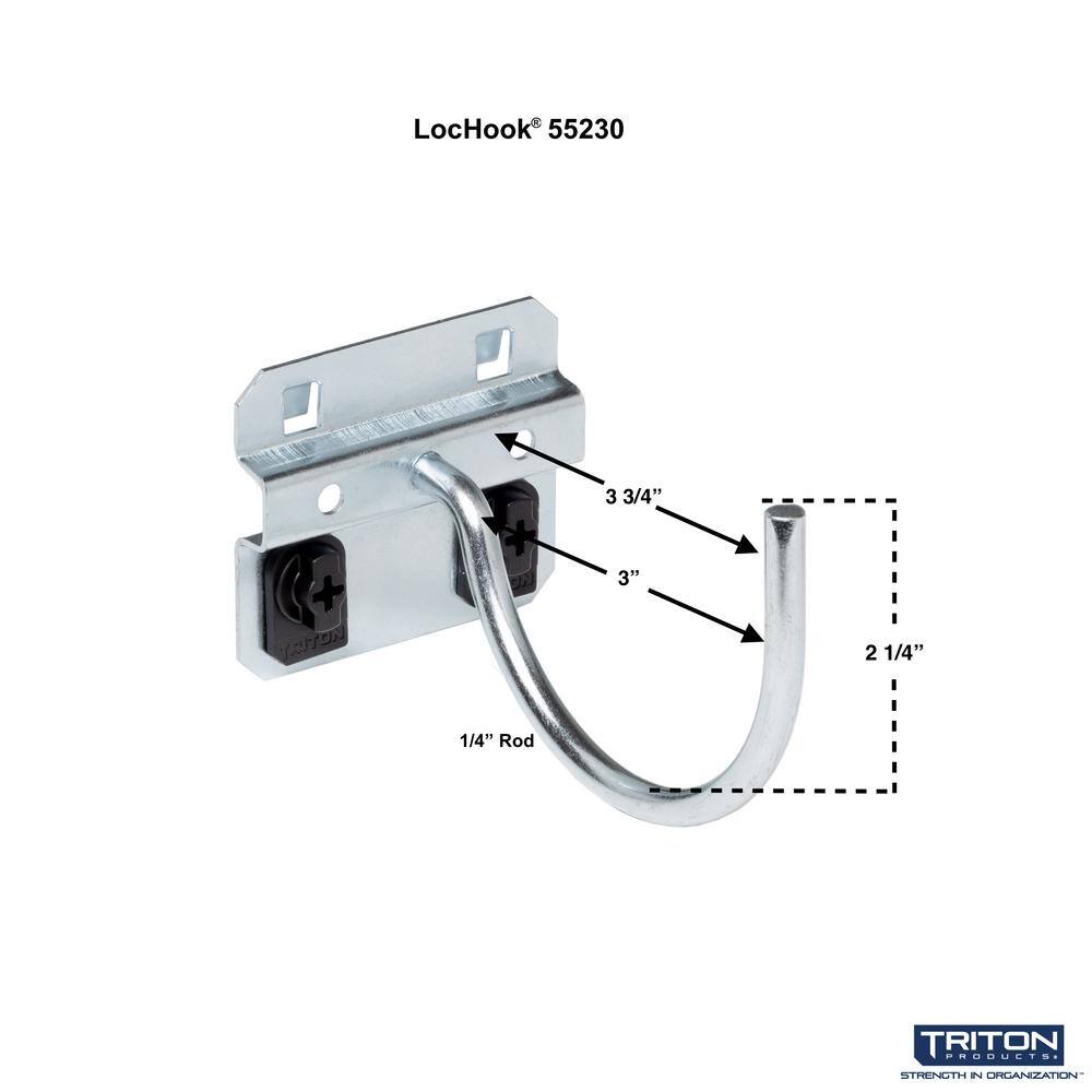 3-3/4 in. Curved 3-3/32 in. I.D. Zinc Plated Steel Pegboard Hook for LocBoard (5-Pack) - Hercitys