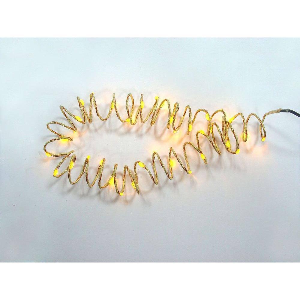 12 ft. Pre-Lit LED Battery Operated Gold Single Braided Garland (Bundle of 2) - Hercitys