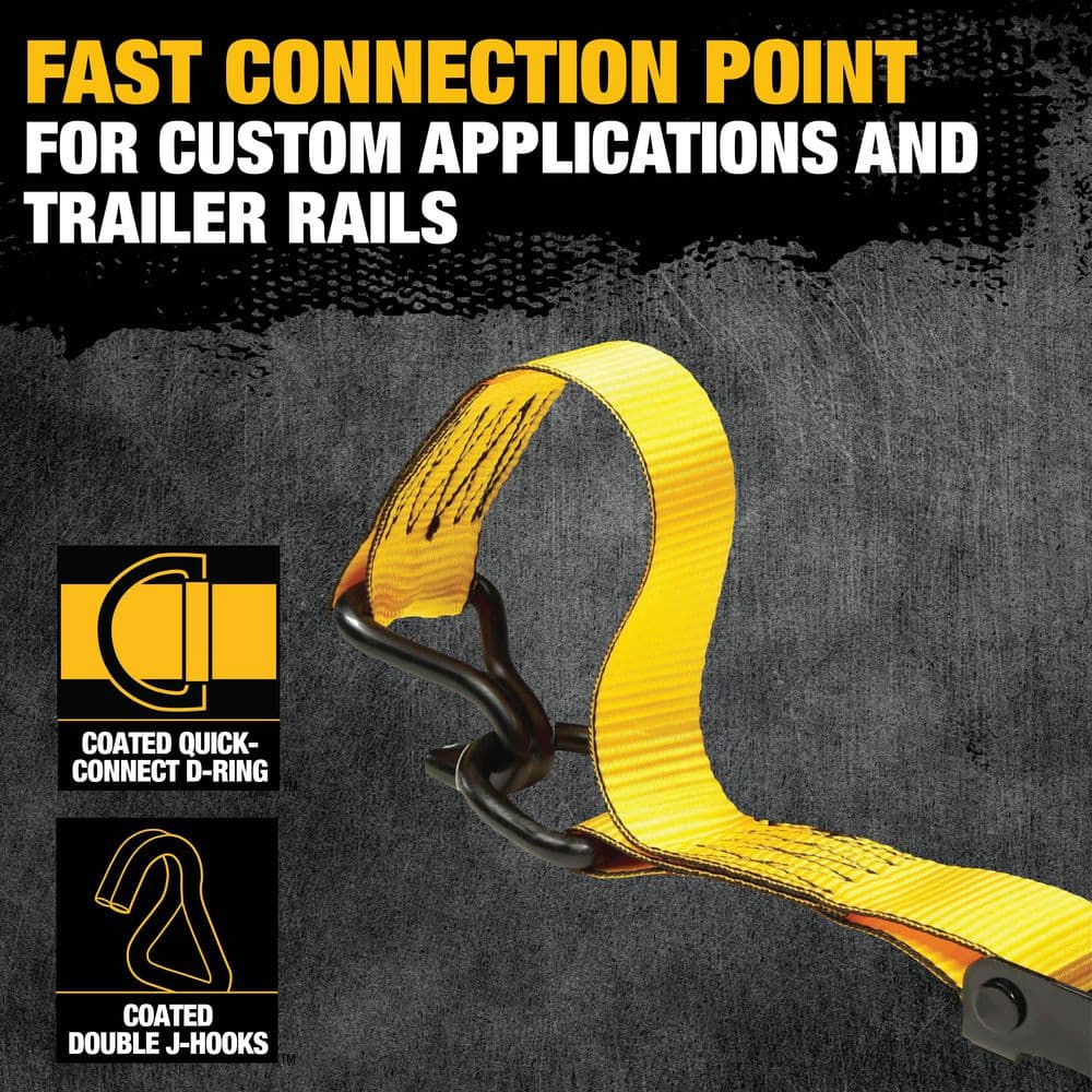 1.5 in. x 16 ft. Ratchet Tie Down Straps 3300 lbs. Break Strength (4-Pack) - Hercitys