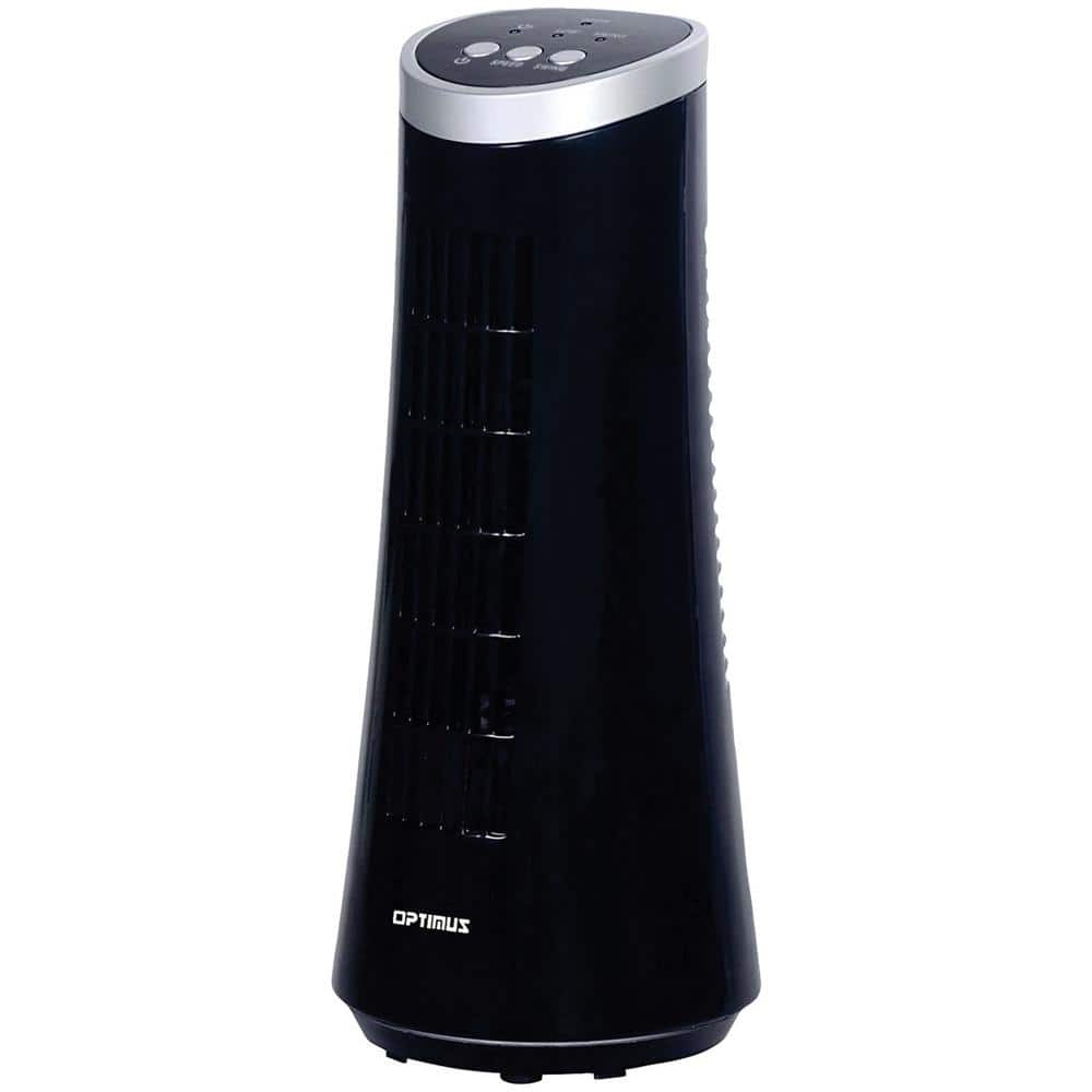 12 in. Desktop Black Ultraslim Oscillating Tower Fan - Hercitys