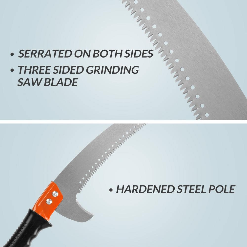 17 in. Steel Blade 14 ft. Pruning Saw Pole Saw for Trimmer Branches Pole Cutter Pole Pruner - Hercitys