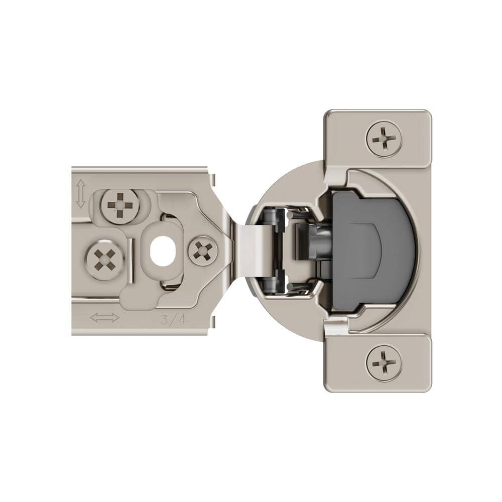 2-Pack Nickel 3/4 inch  19mm  Overlay Face Frame Soft Close Concealed Cabinet Hinges - Hercitys