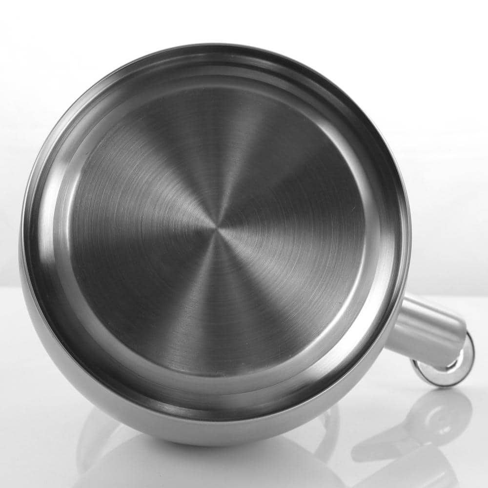 12-Cup Brushed Silver Stainless Steel Whistling Kettle - Hercitys