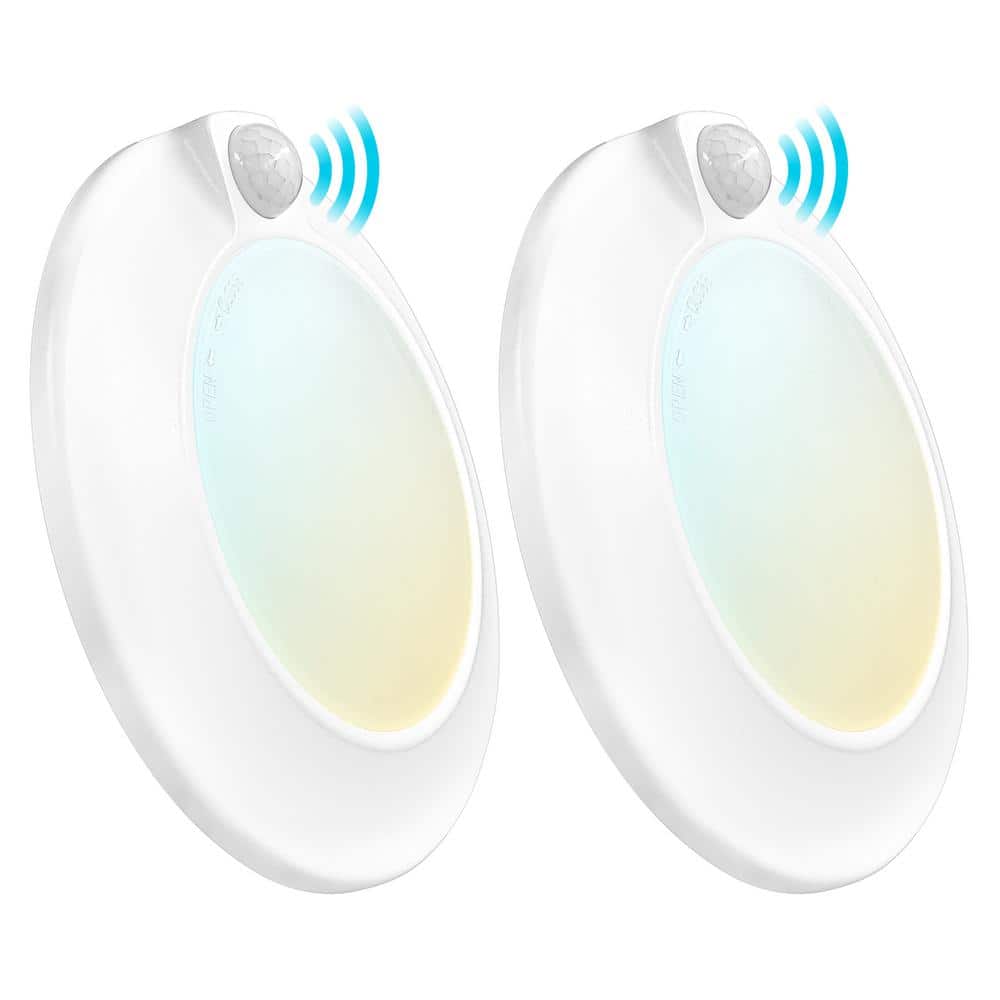 10-Watt 4 in. Motion Sensor Ceiling Light 3 Color 3000K-5000K Selectable LED Flush Mount 600 Lumens (2-Pack) - Hercitys