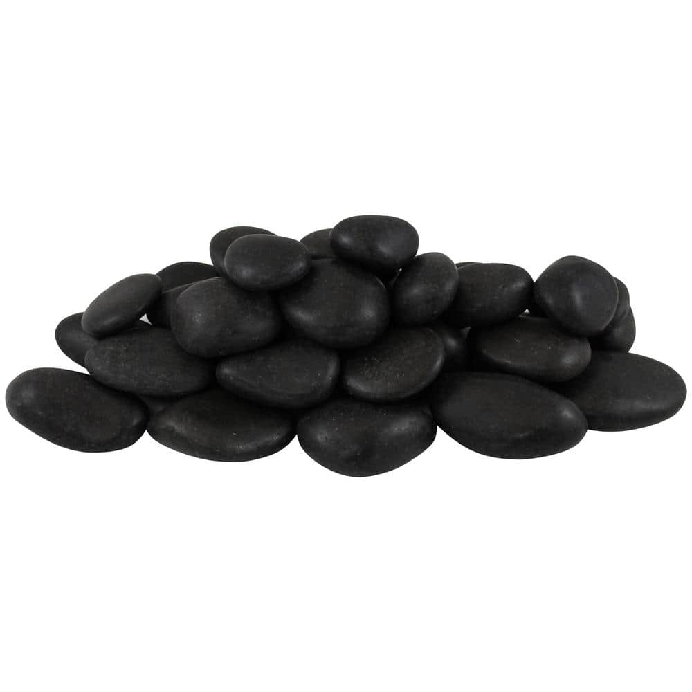 20 lb. Grade A Black Polished Pebbles 1 in. to 2 in. - Hercitys